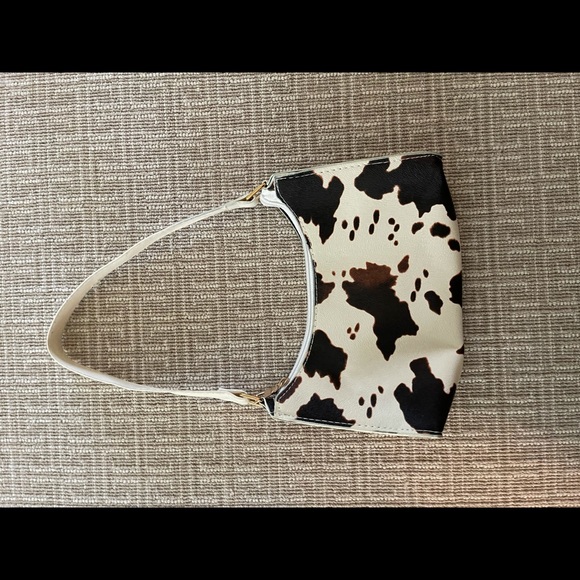 Cow Print Baguette Bag - Picture 3 of 8